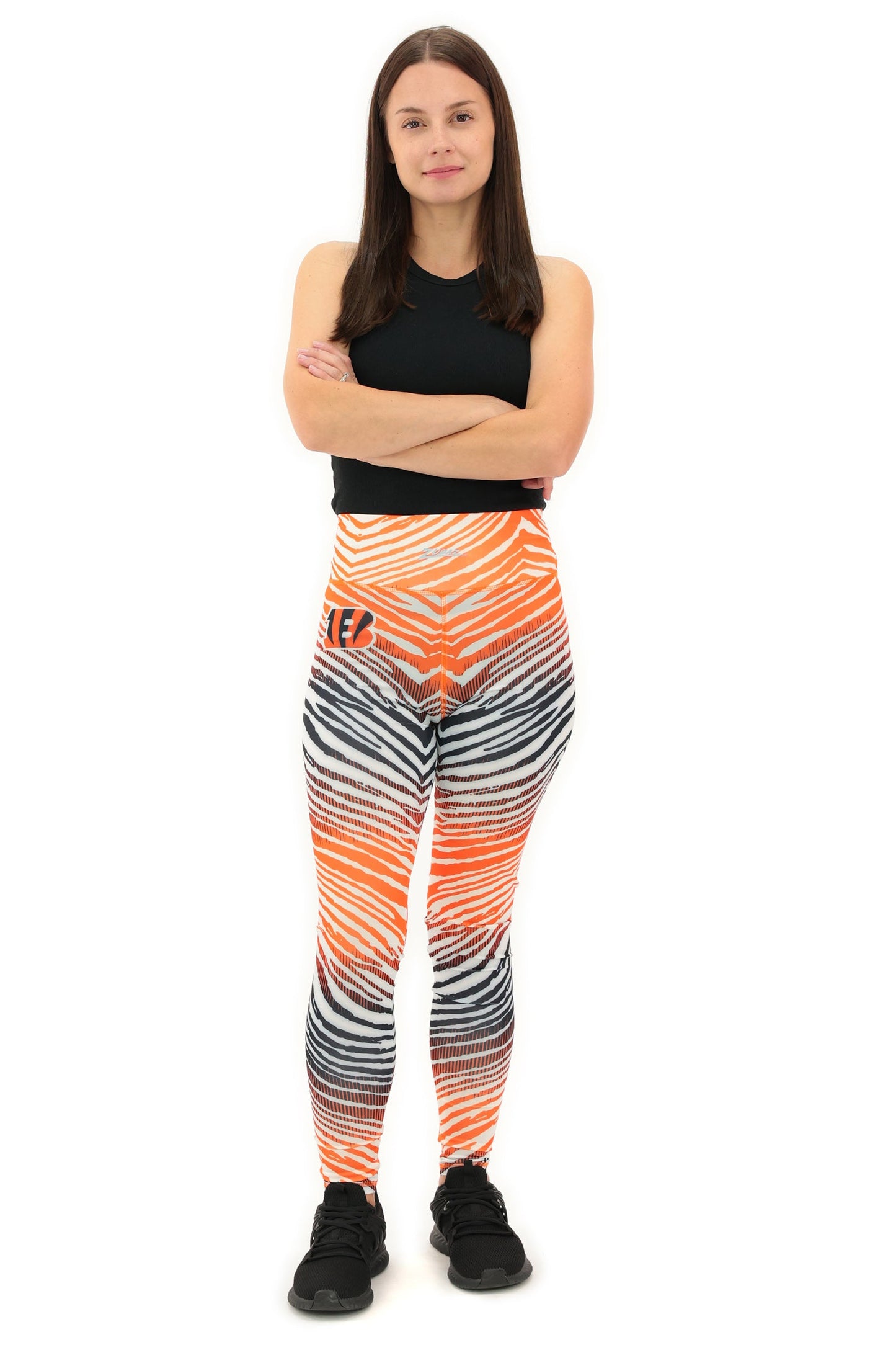 Zubaz NFL Women's Primary Logo Zebra Ombre Leggings, Cincinnati Bengals