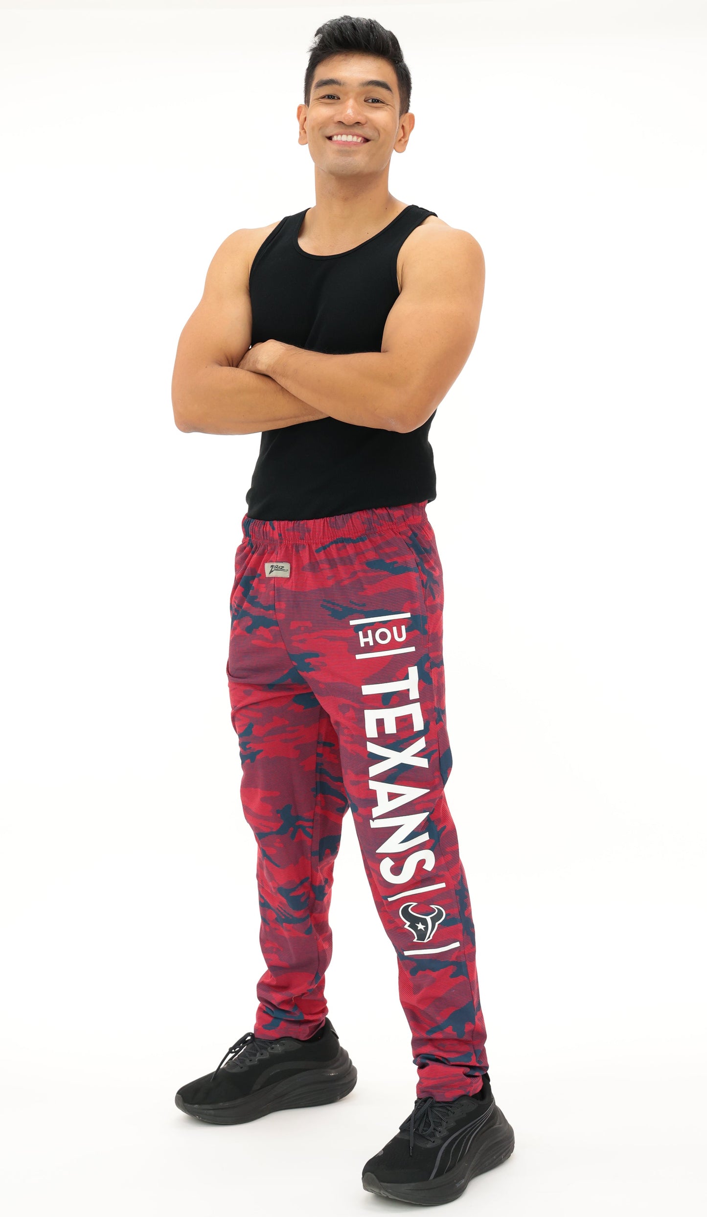 Zubaz NFL Adult Unisex Z88 Camo Lines Pants, Houston Texans