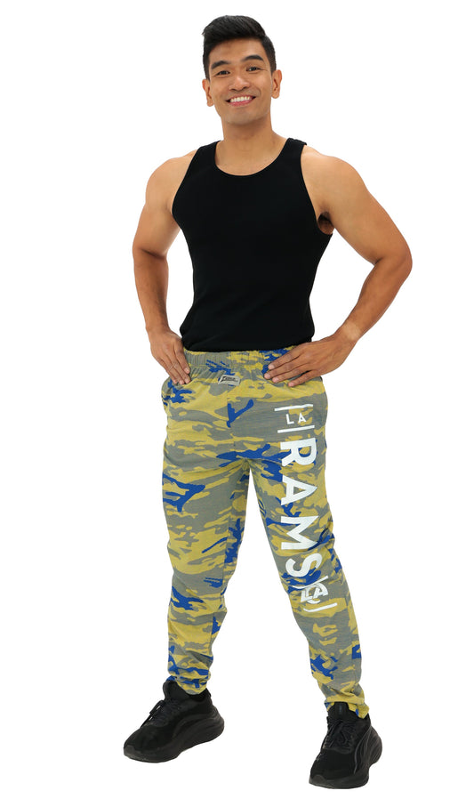 Zubaz NFL Adult Unisex Z88 Camo Lines Pants, Los Angeles Rams