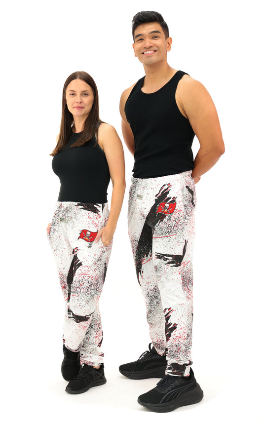 Zubaz NFL Adult Unisex Z88 Embroidered Confetti 3 Color Pants, Tampa Bay Buccaneers