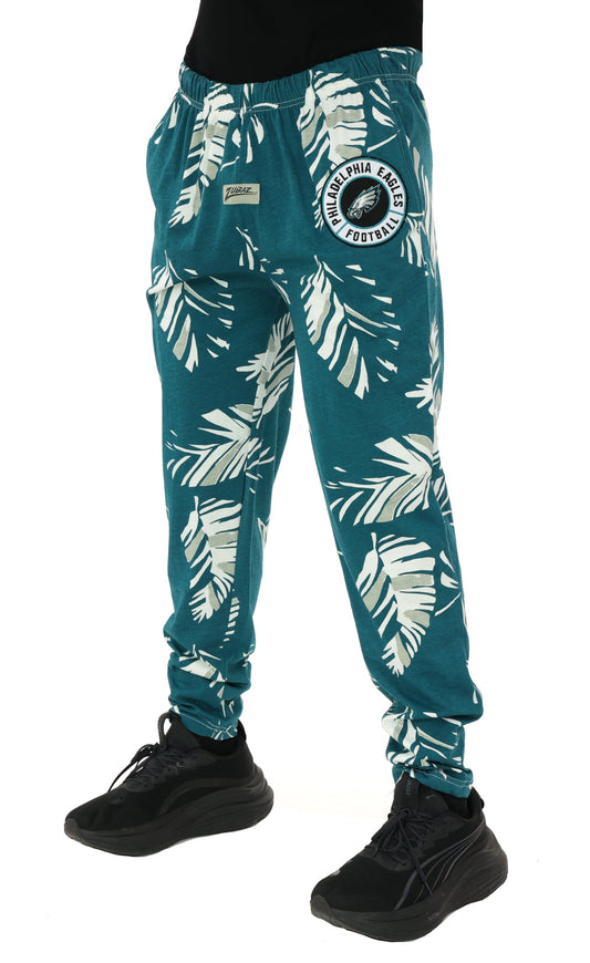 Zubaz NFL Adult Unisex Z88 Embroidered Leaf 3 Color Pants, Philadelphia Eagles