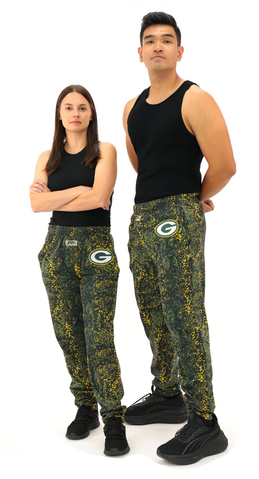 Zubaz NFL Adult Unisex Z88 Embroidered Post Pattern Pants, Green Bay Packers