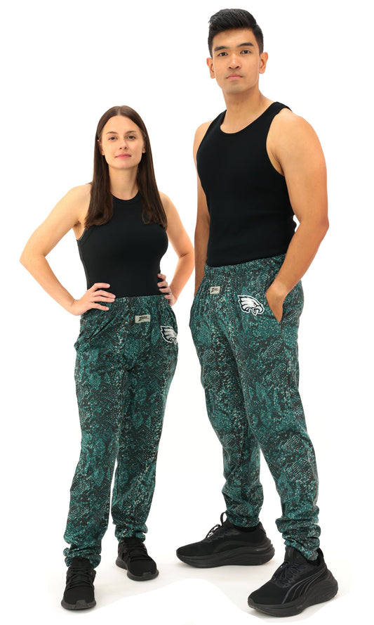 Zubaz NFL Adult Unisex Z88 Embroidered Post Pattern Pants, Philadelphia Eagles