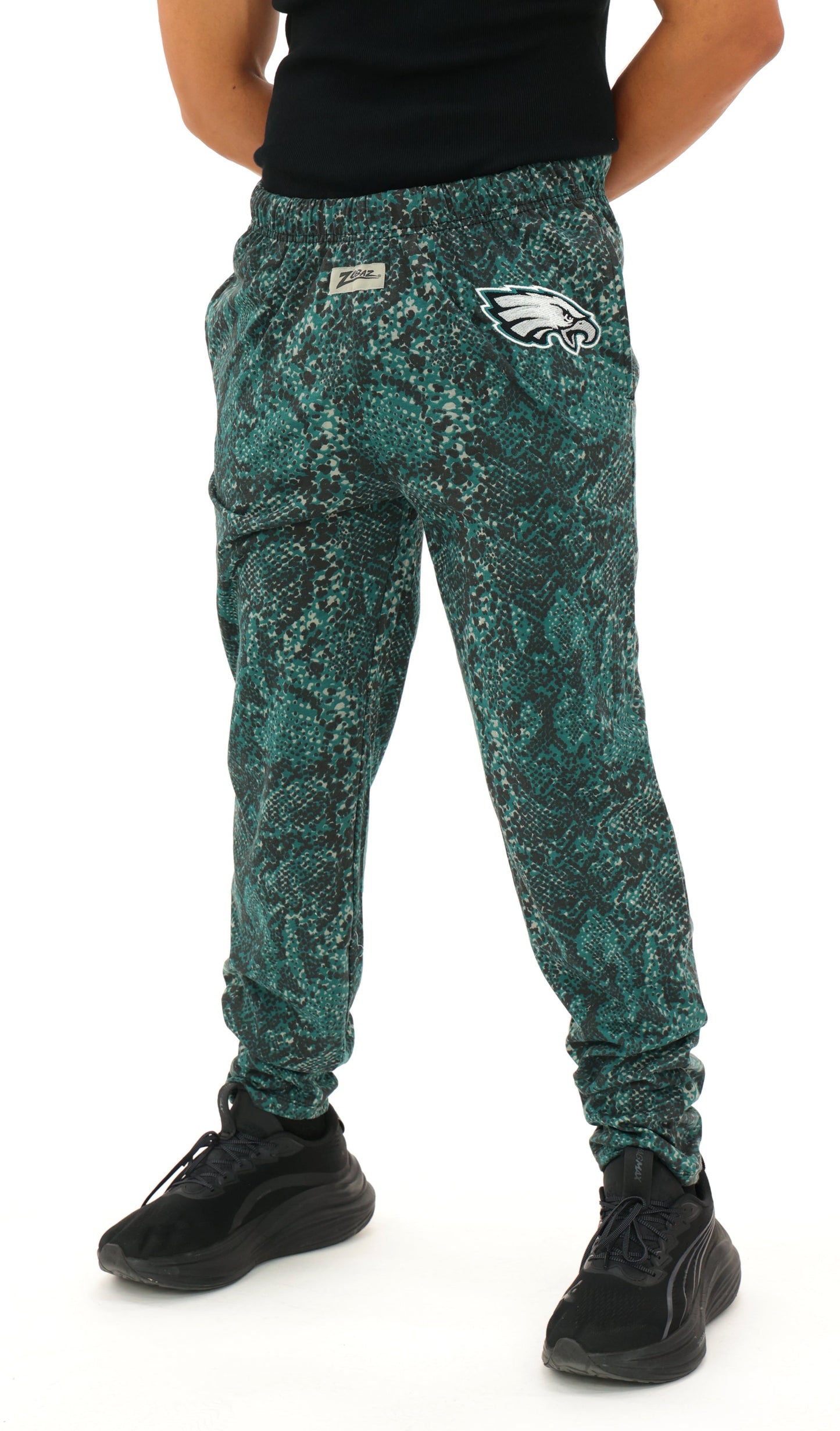 Zubaz NFL Adult Unisex Z88 Embroidered Post Pattern Pants, Philadelphia Eagles