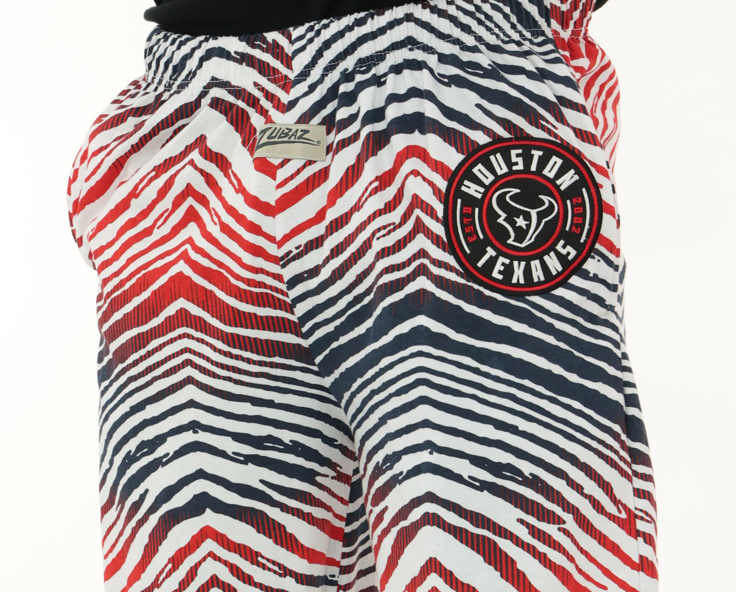 Zubaz NFL Adult Unisex Z88 Embroidered Zebra Ombre TMC Pants, Houston Texans