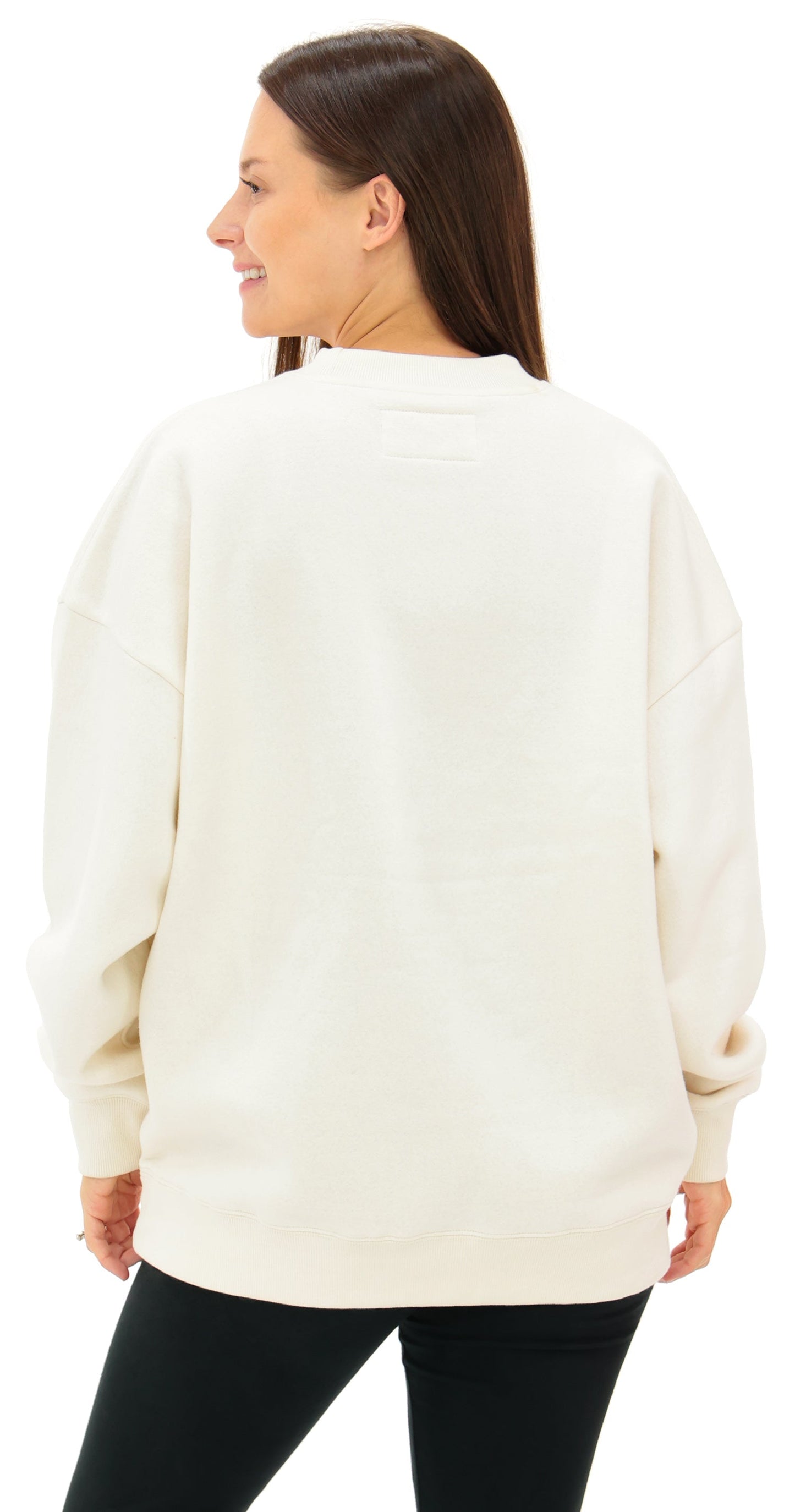 Zubaz NFL  UNISEX 90s Vintage Shadow Drop Shoulder Crewneck- Off White, CHICAGO BEARS