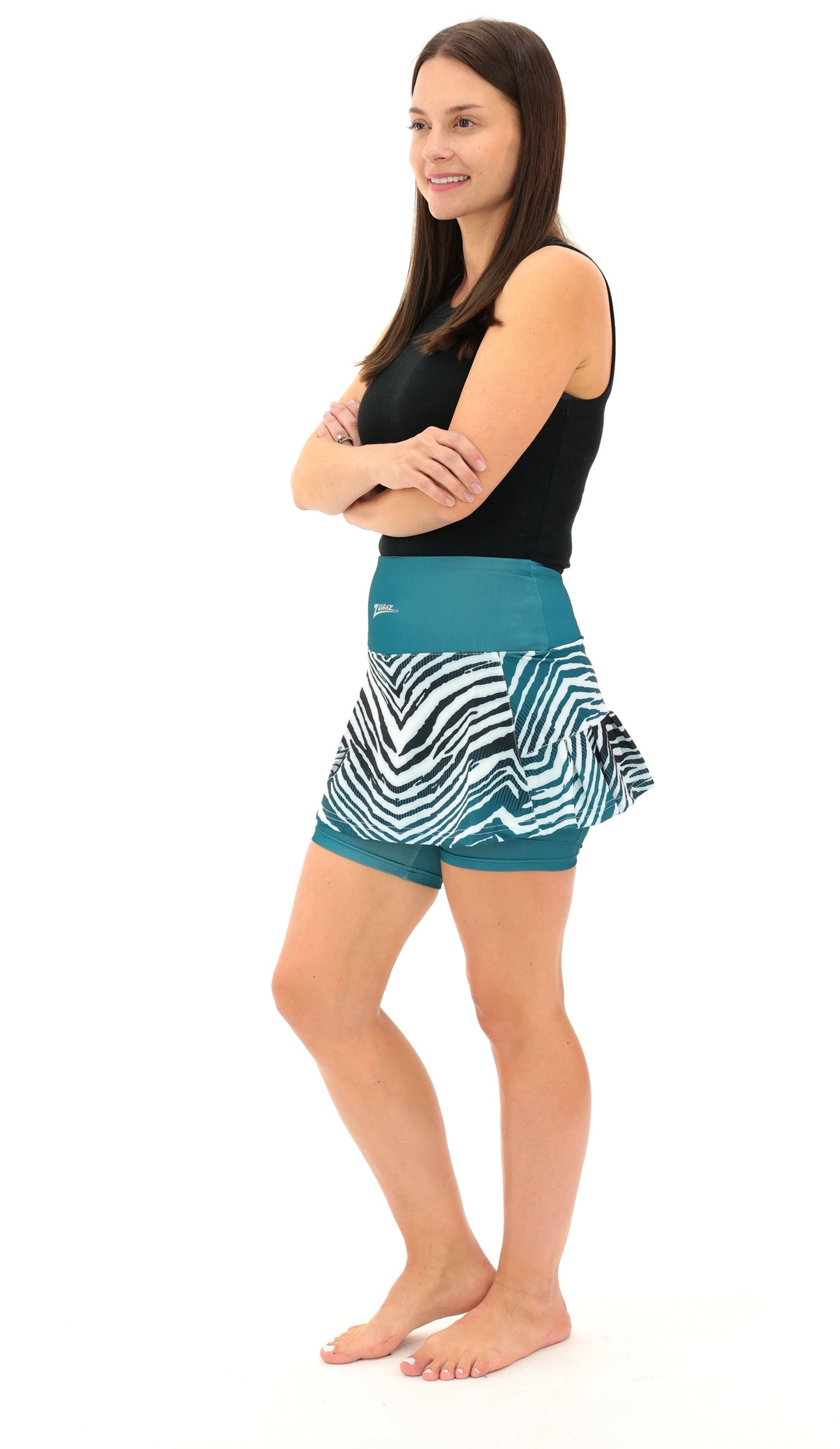Zubaz NFL Women's Zebra Ombre Skort Team Primary Logo, Philadelphia Eagles