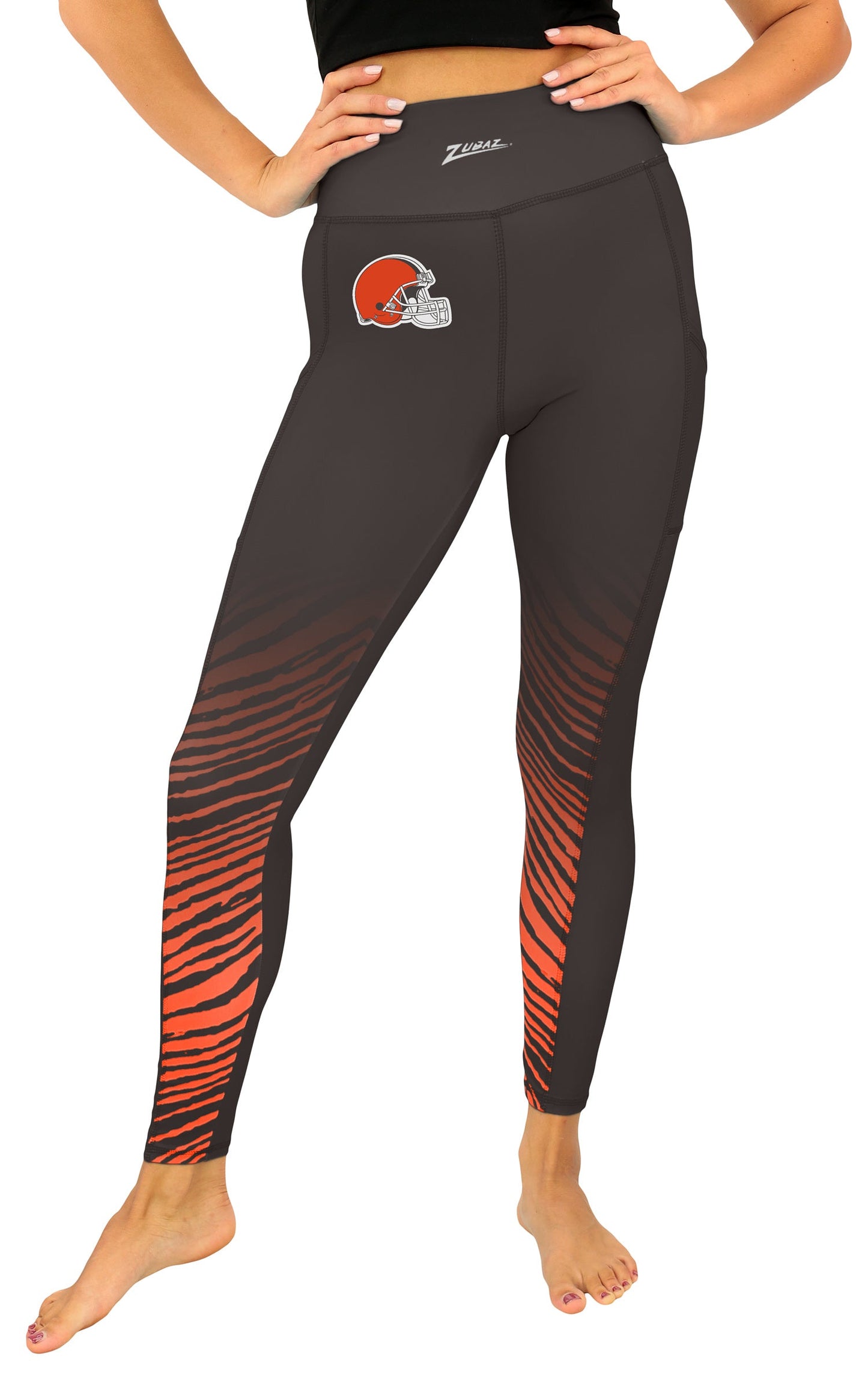 Zubaz NFL Women's Fade Primary Logo Leggings, Cleveland Browns