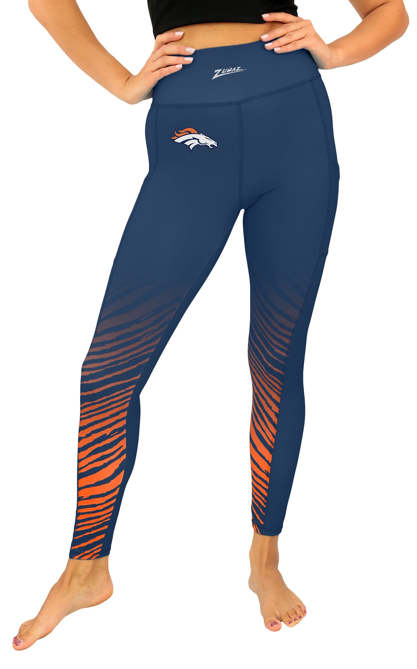 Zubaz NFL Women's Fade Primary Logo Leggings, Denver Broncos
