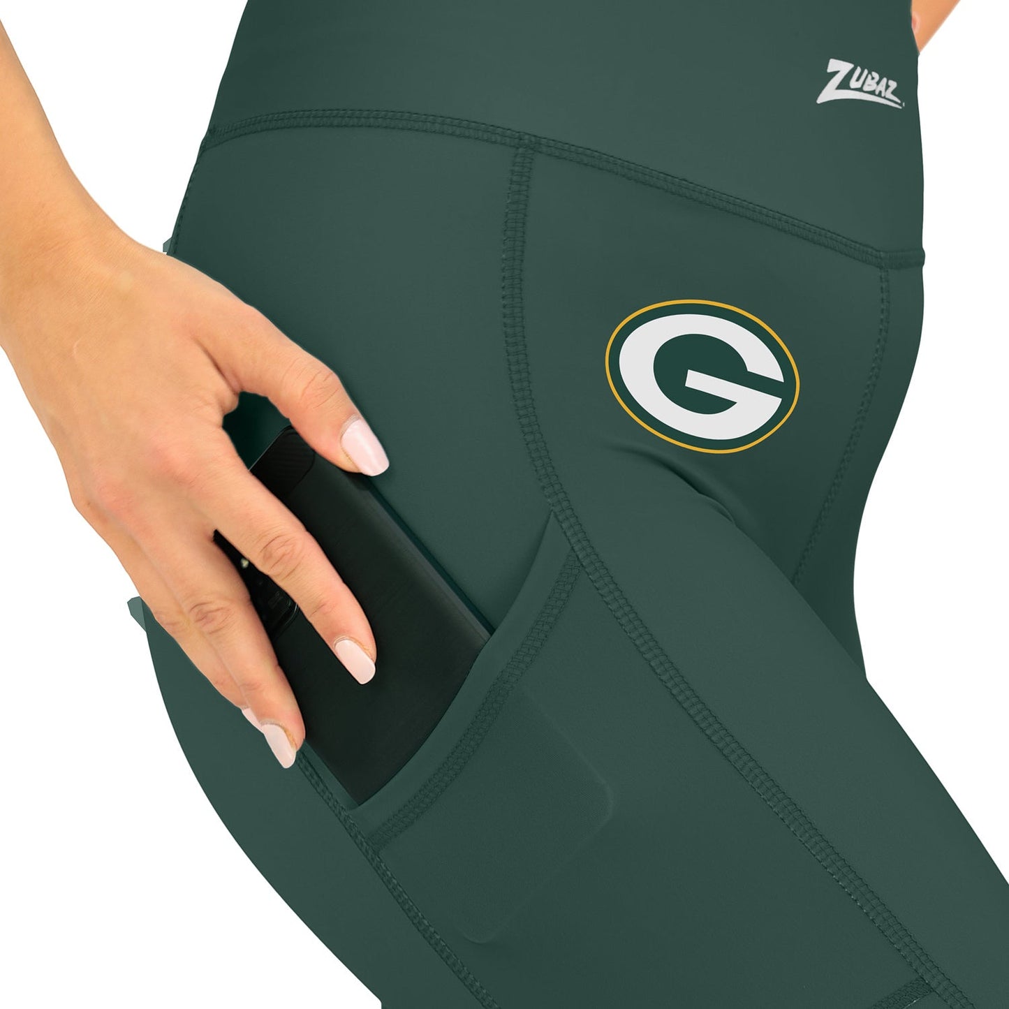 Zubaz NFL Women's Fade Primary Logo Leggings, Green Bay Packers