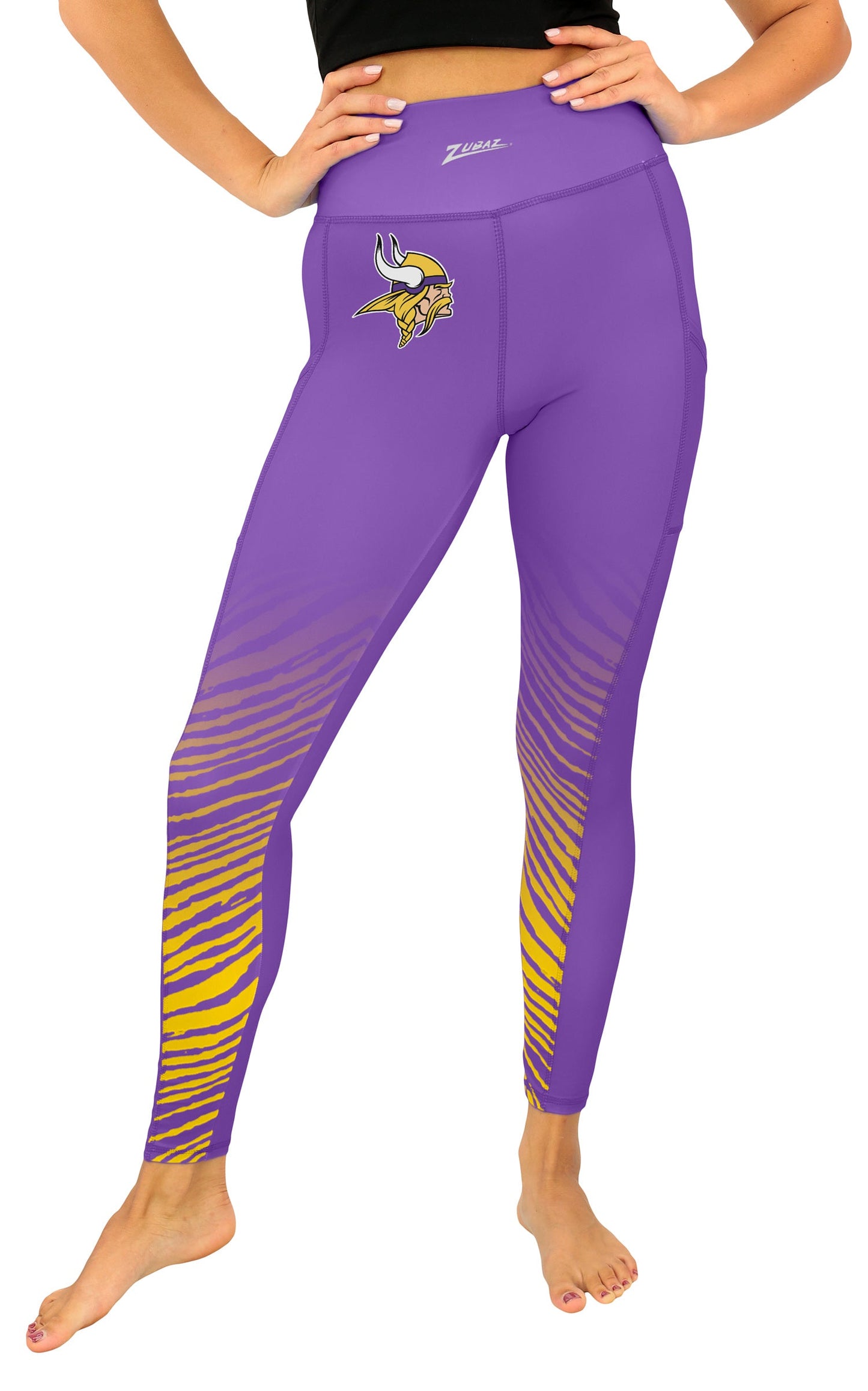 Zubaz NFL Women's Fade Primary Logo Leggings, Minnesota Vikings