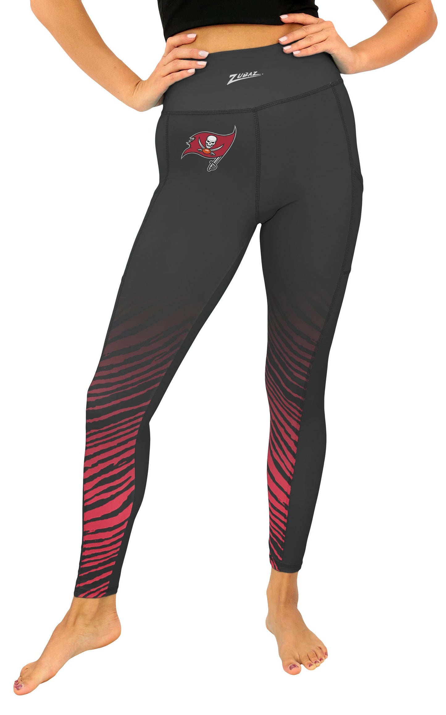 Zubaz NFL Women's Fade Primary Logo Leggings, Tampa Bay Buccaneers