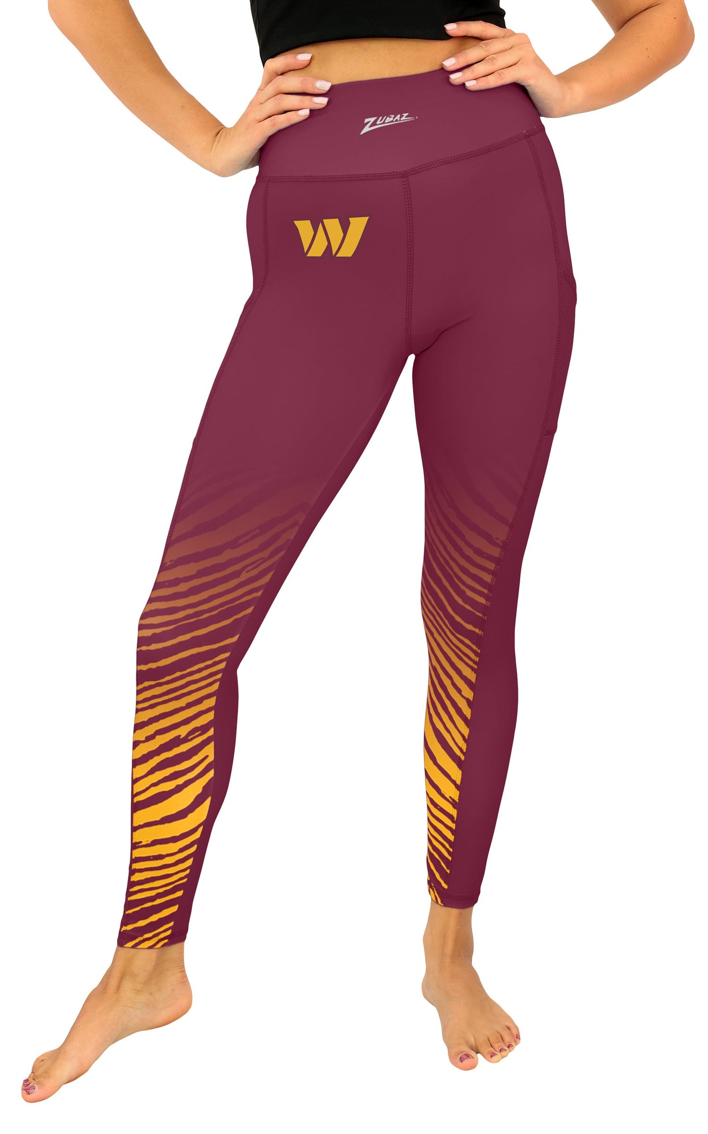 Zubaz NFL Women's Fade Primary Logo Leggings, Washington Commanders