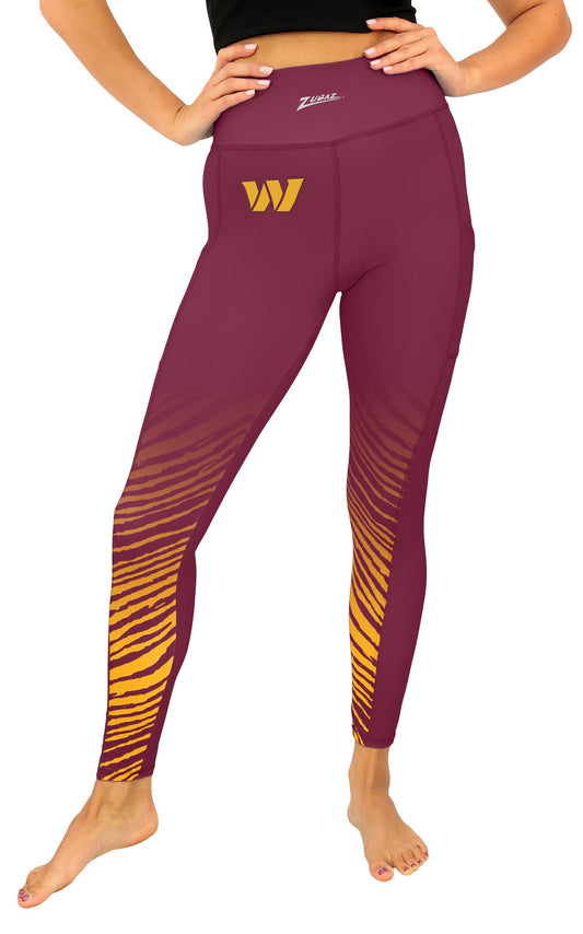 Zubaz NFL Women's Fade Primary Logo Leggings, Washington Commanders