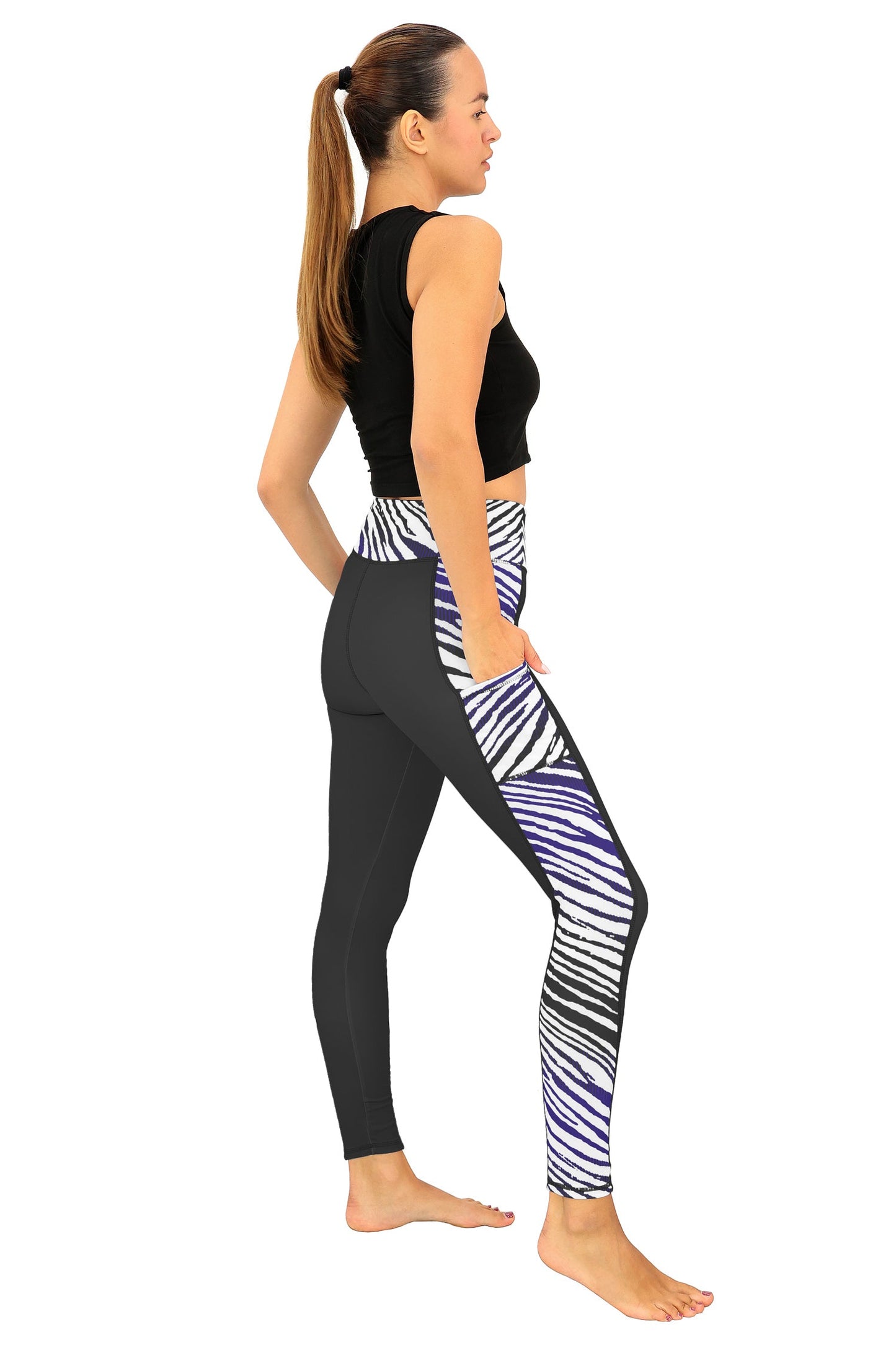 Zubaz NFL Women's Elevated Zebra Ombre Leggings, Baltimore Ravens