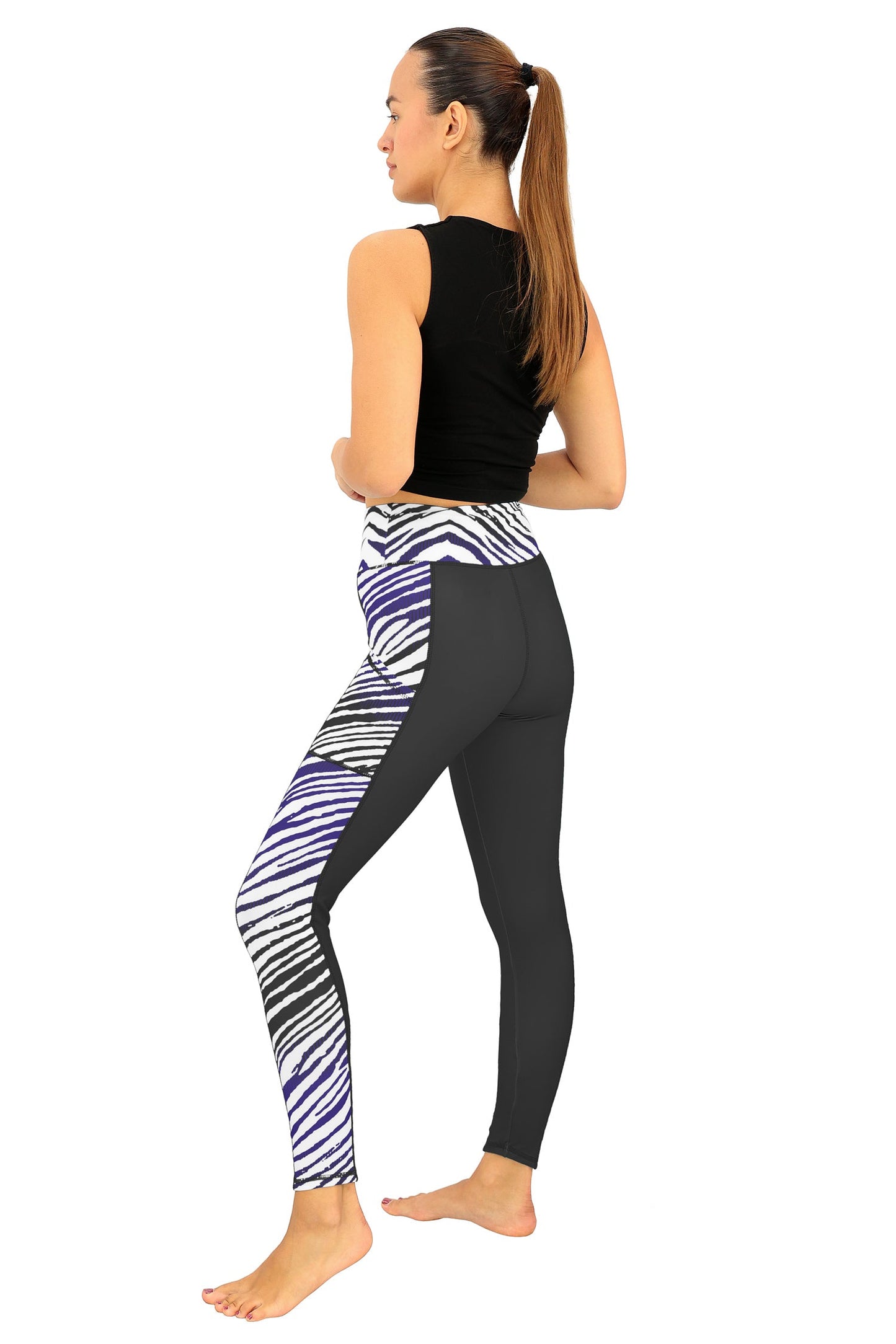 Zubaz NFL Women's Elevated Zebra Ombre Leggings, Baltimore Ravens