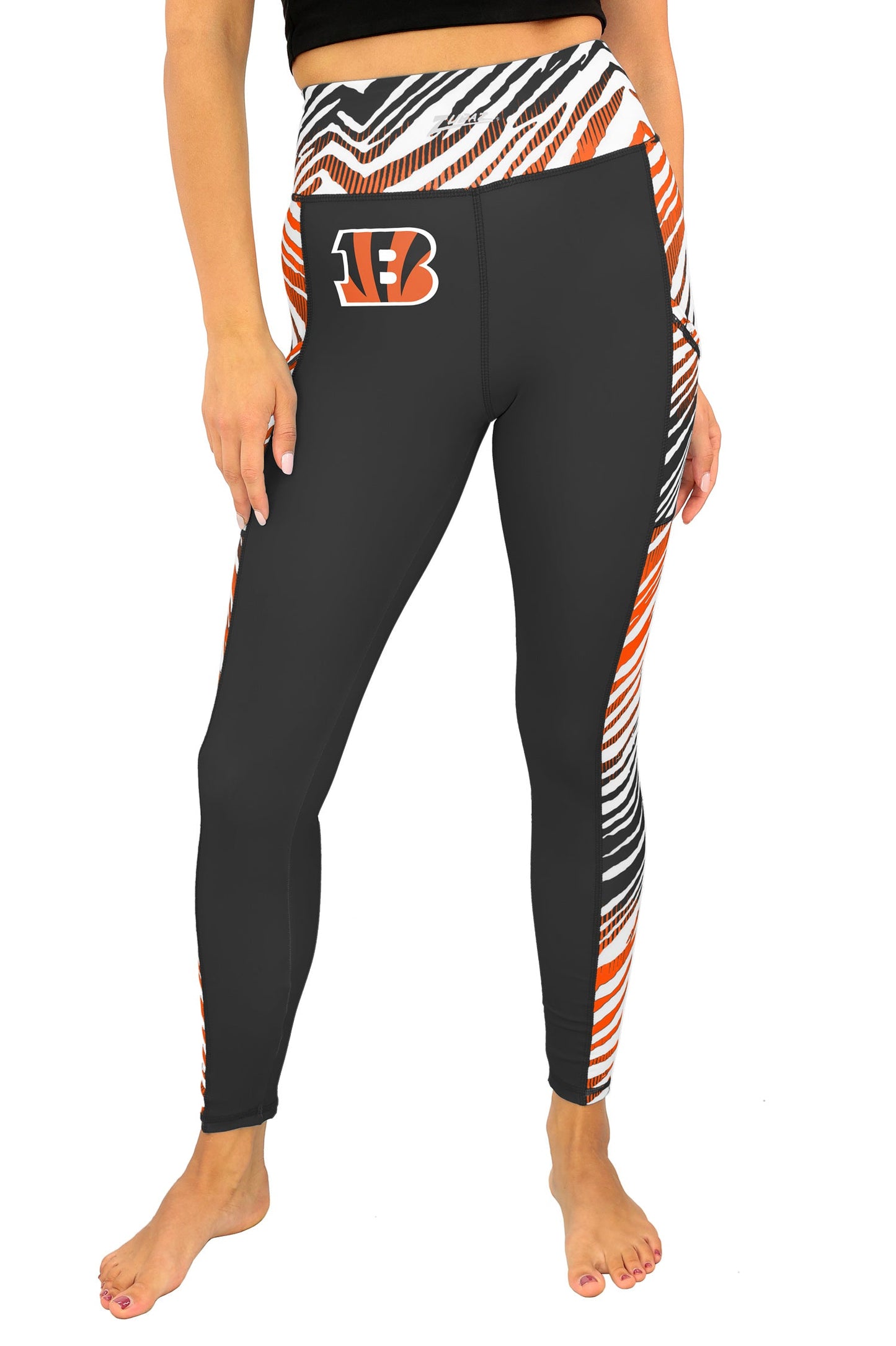 Zubaz NFL Women's Elevated Zebra Ombre Leggings, Cincinnati Bengals