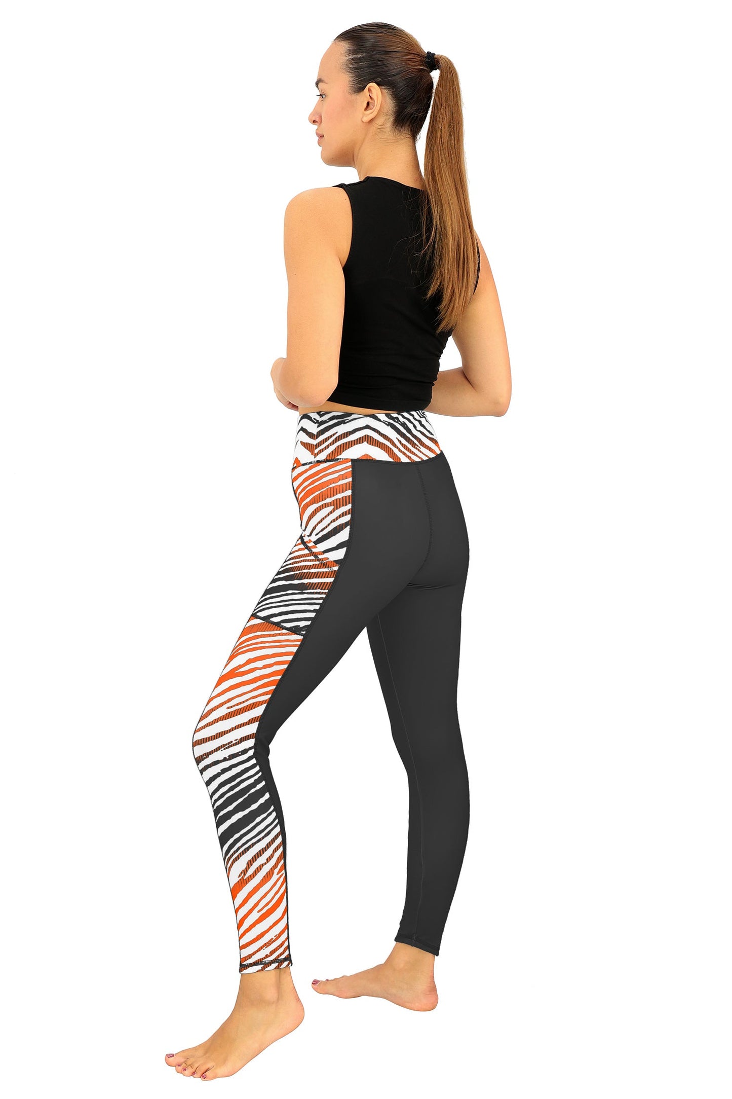 Zubaz NFL Women's Elevated Zebra Ombre Leggings, Cincinnati Bengals