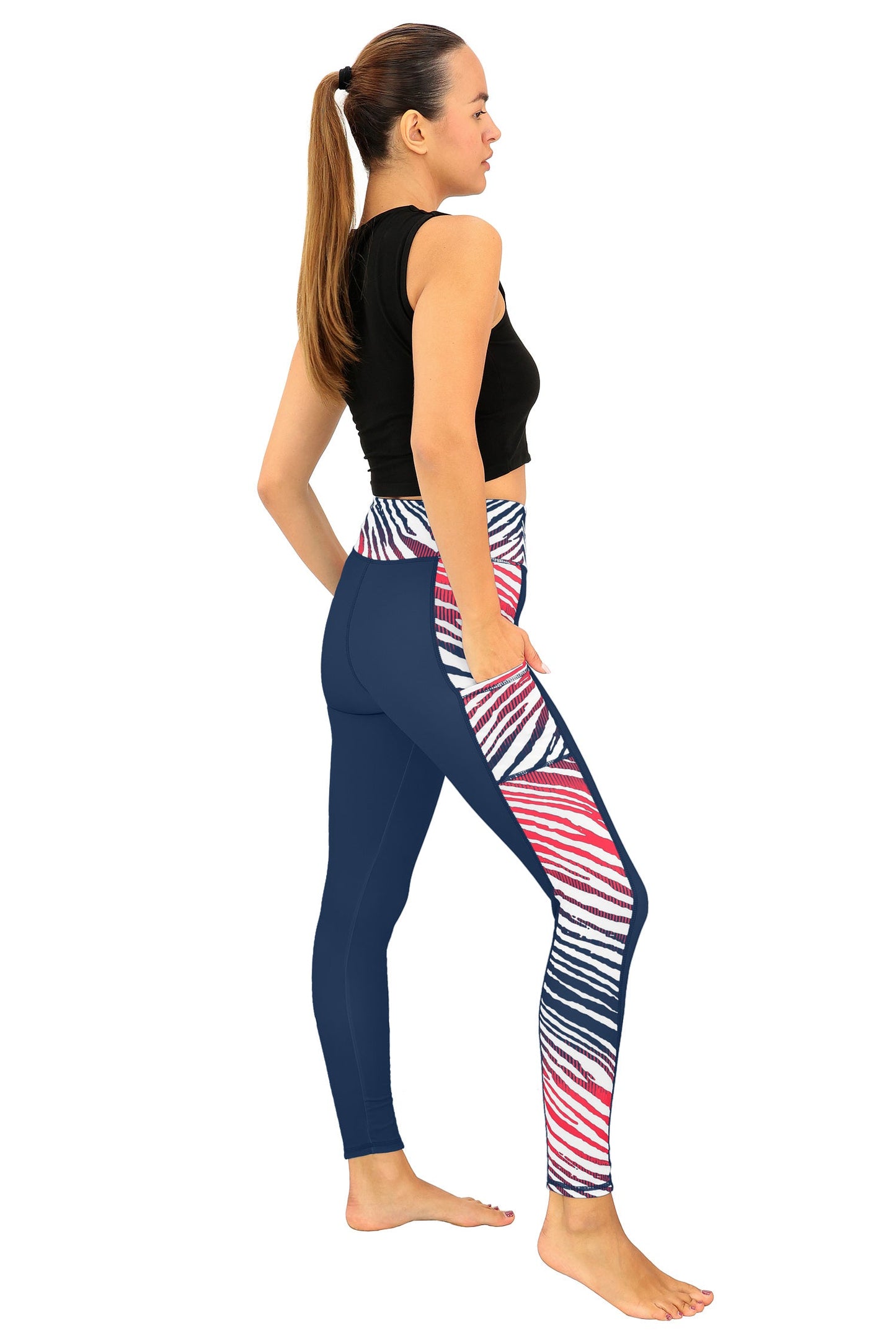 Zubaz NFL Women's Elevated Zebra Ombre Leggings, Houston Texans