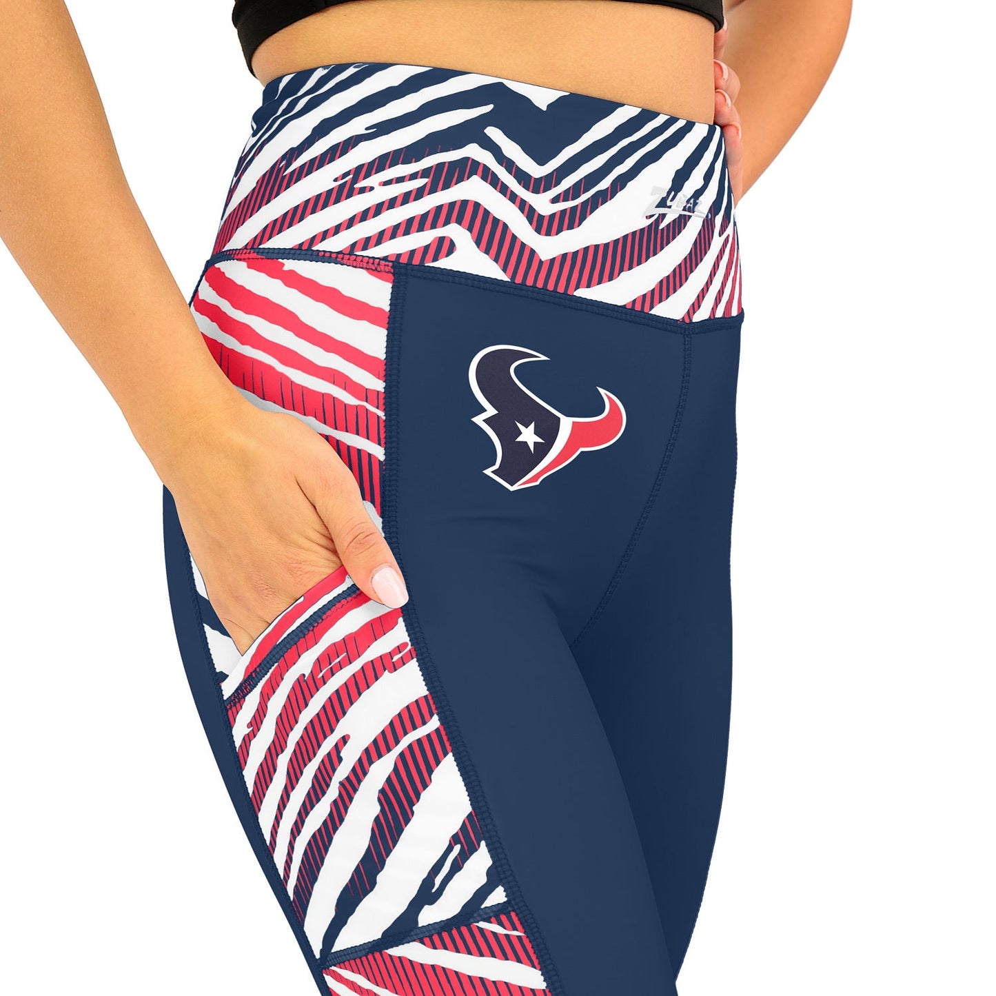 Zubaz NFL Women's Elevated Zebra Ombre Leggings, Houston Texans