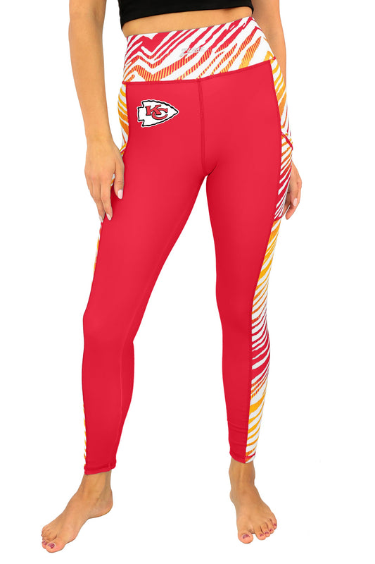 Zubaz NFL Women's Elevated Zebra Ombre Leggings, Kansas City Chiefs