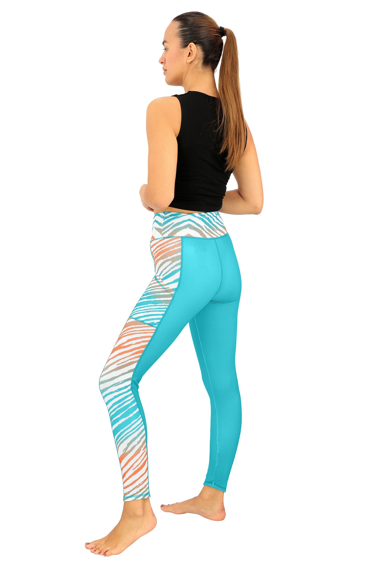Zubaz NFL Women's Elevated Zebra Ombre Leggings, Miami Dolphins