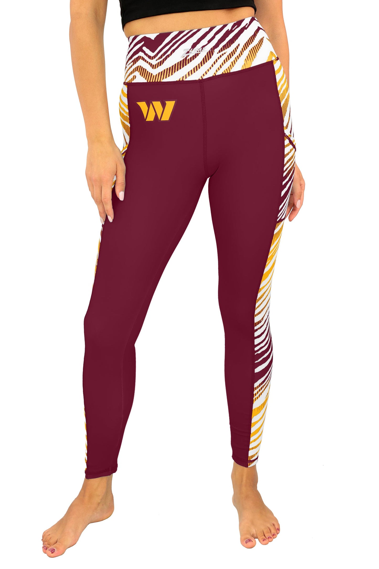 Zubaz NFL Women's Elevated Zebra Ombre Leggings, Washington Commanders