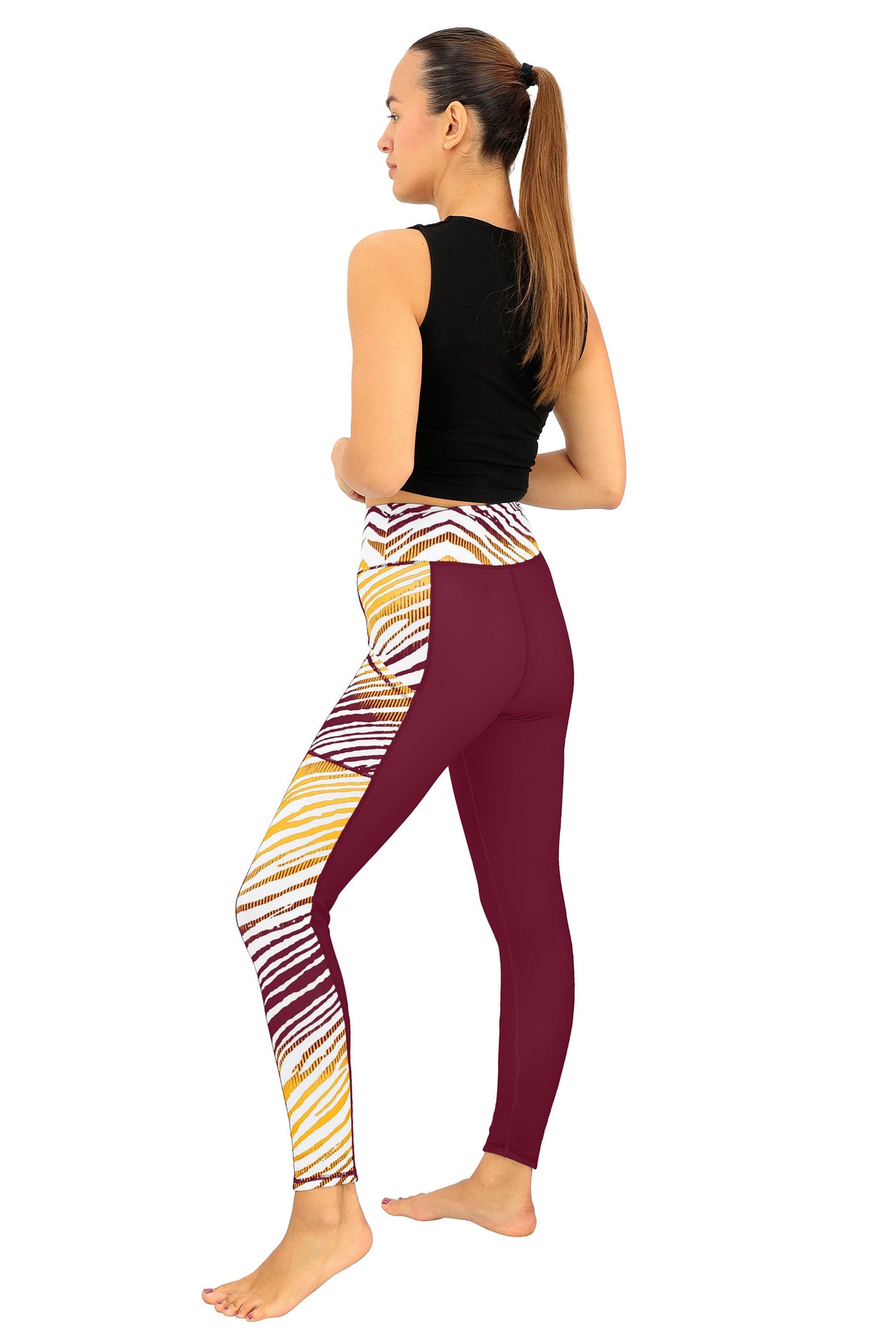 Zubaz NFL Women's Elevated Zebra Ombre Leggings, Washington Commanders