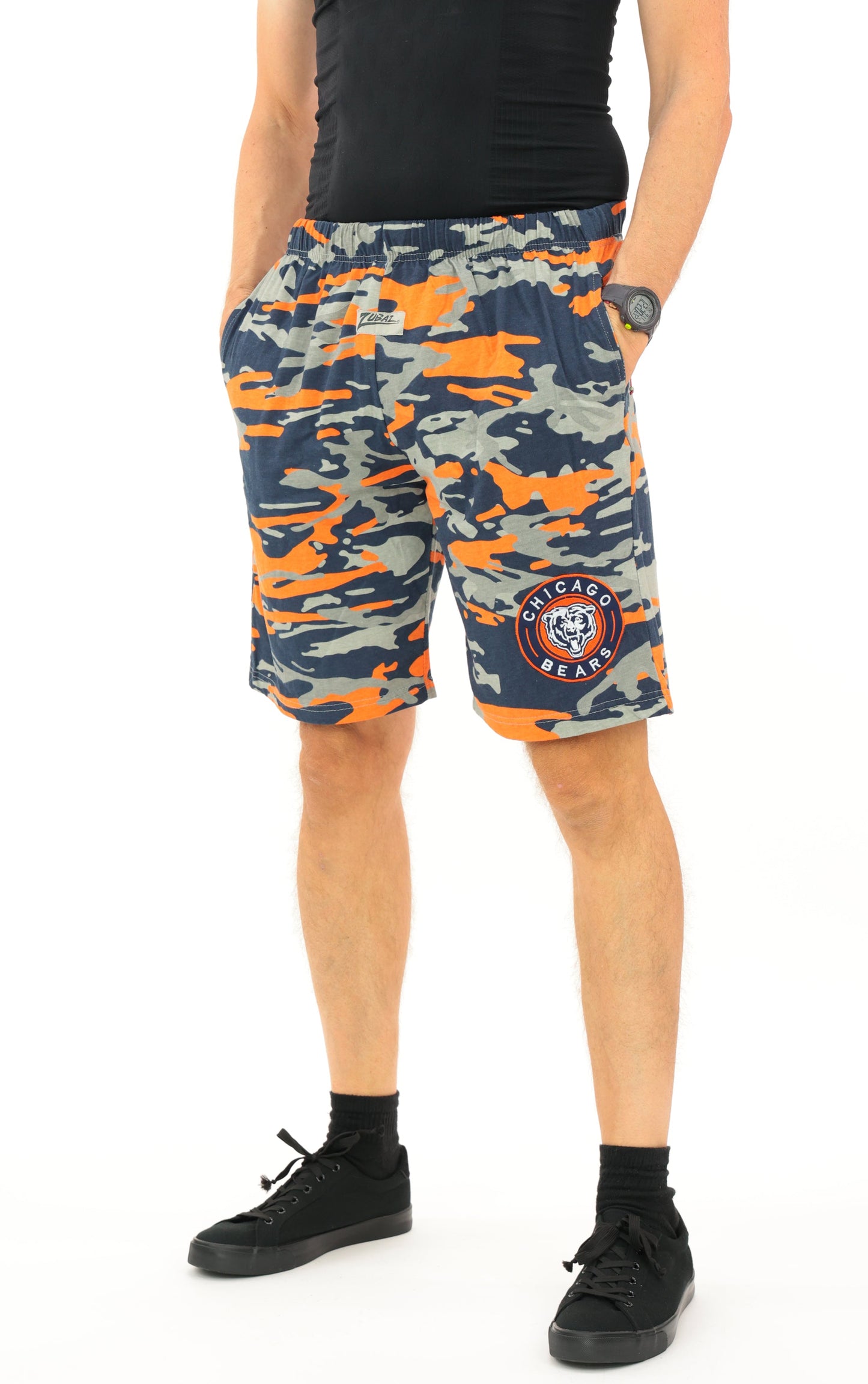 Zubaz NFL Adult Unisex Z88 Embroidered Alt Camo Shorts, Chicago Bears