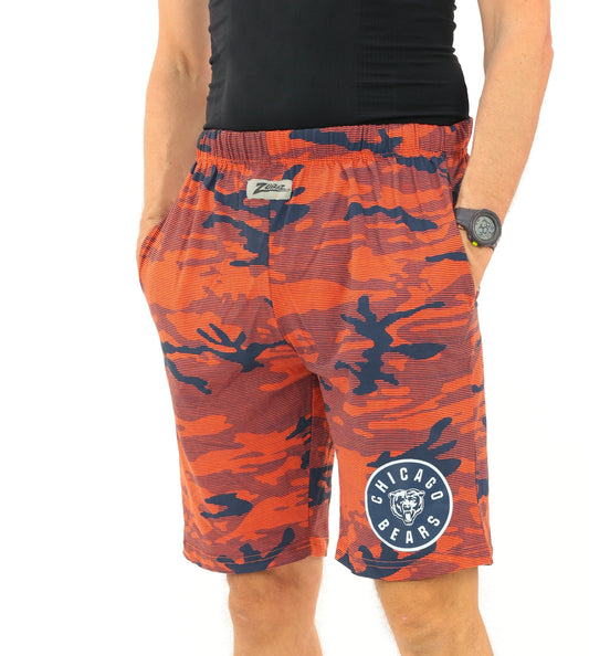 Zubaz NFL Adult Unisex Z88 Camo Lines Shorts, Chicago Bears