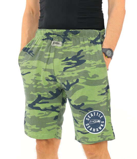 Zubaz NFL Adult Unisex Z88 Camo Lines Shorts, Seattle Seahawks