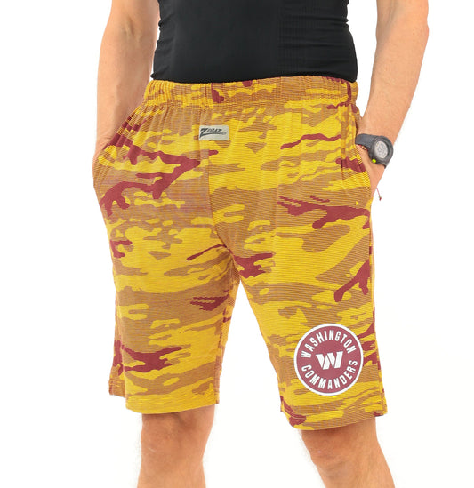 Zubaz NFL Adult Unisex Z88 Camo Lines Shorts, Washington Commanders
