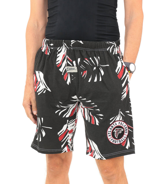 Zubaz NFL Adult Unisex Z88 Embroidered Leaf 3 Team Color Shorts, Atlanta Falcons