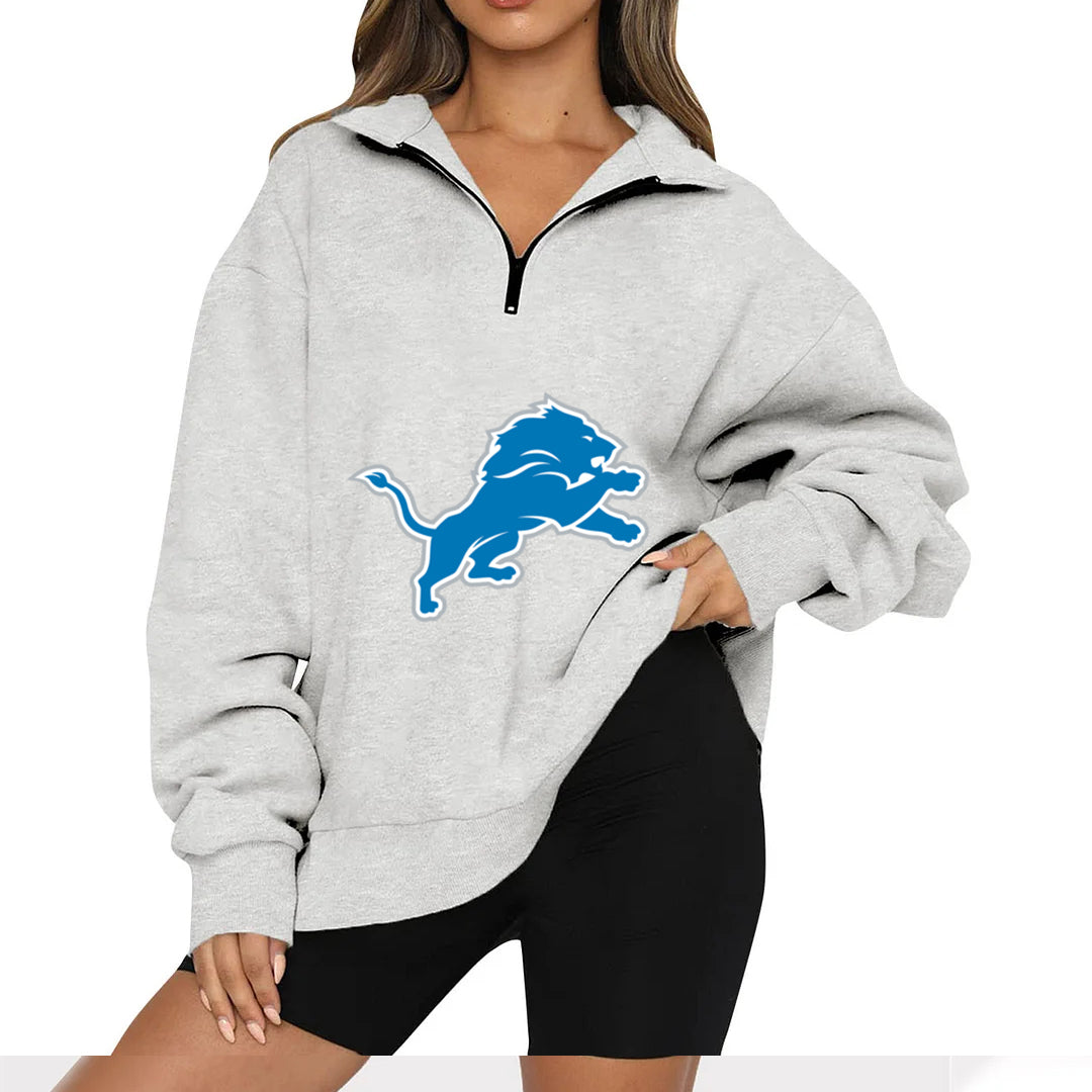 New Ladies Sports Leisure Lapel Zipper Sweatshirt