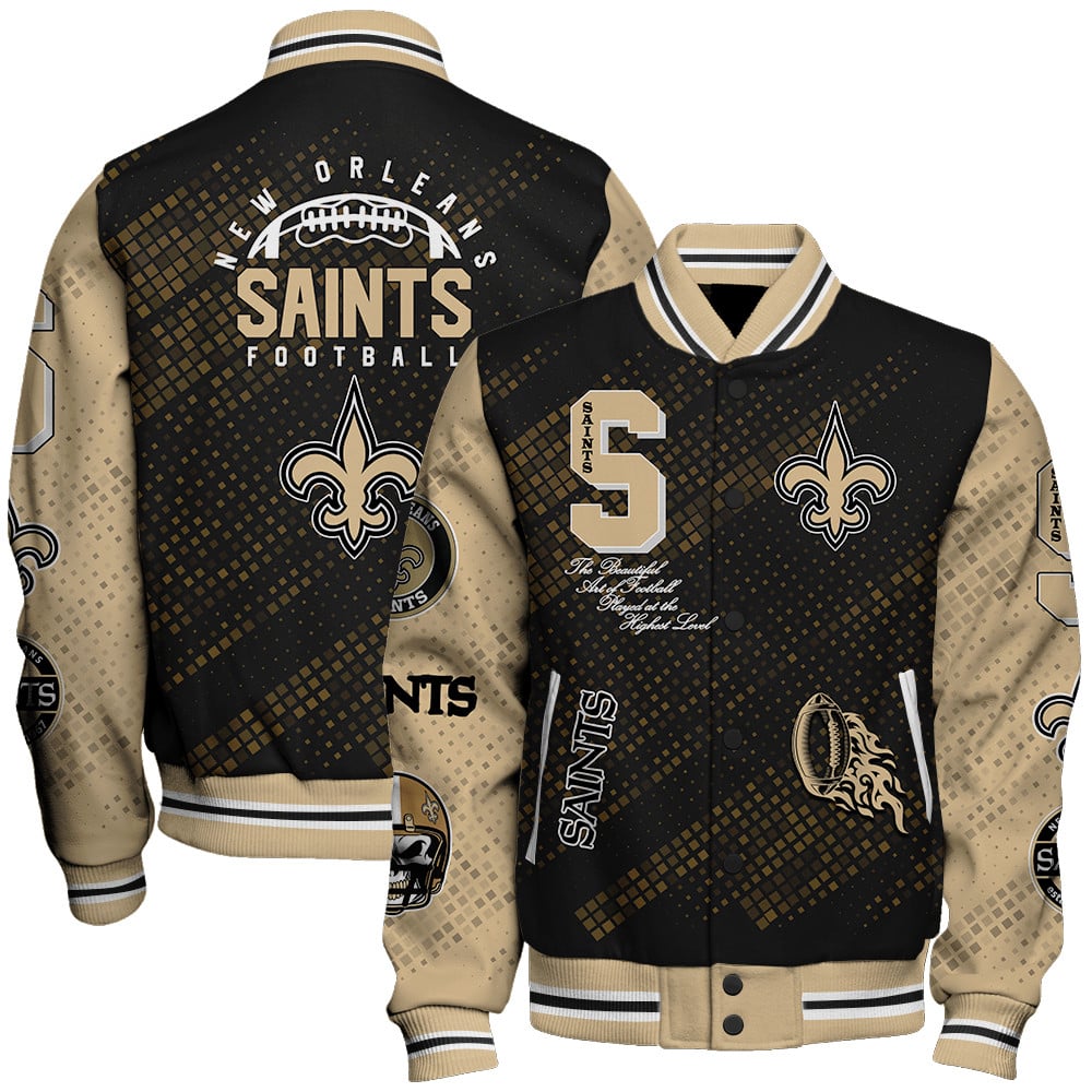 New Orleans Saints National Football League Pattern Varsity Jacket V13