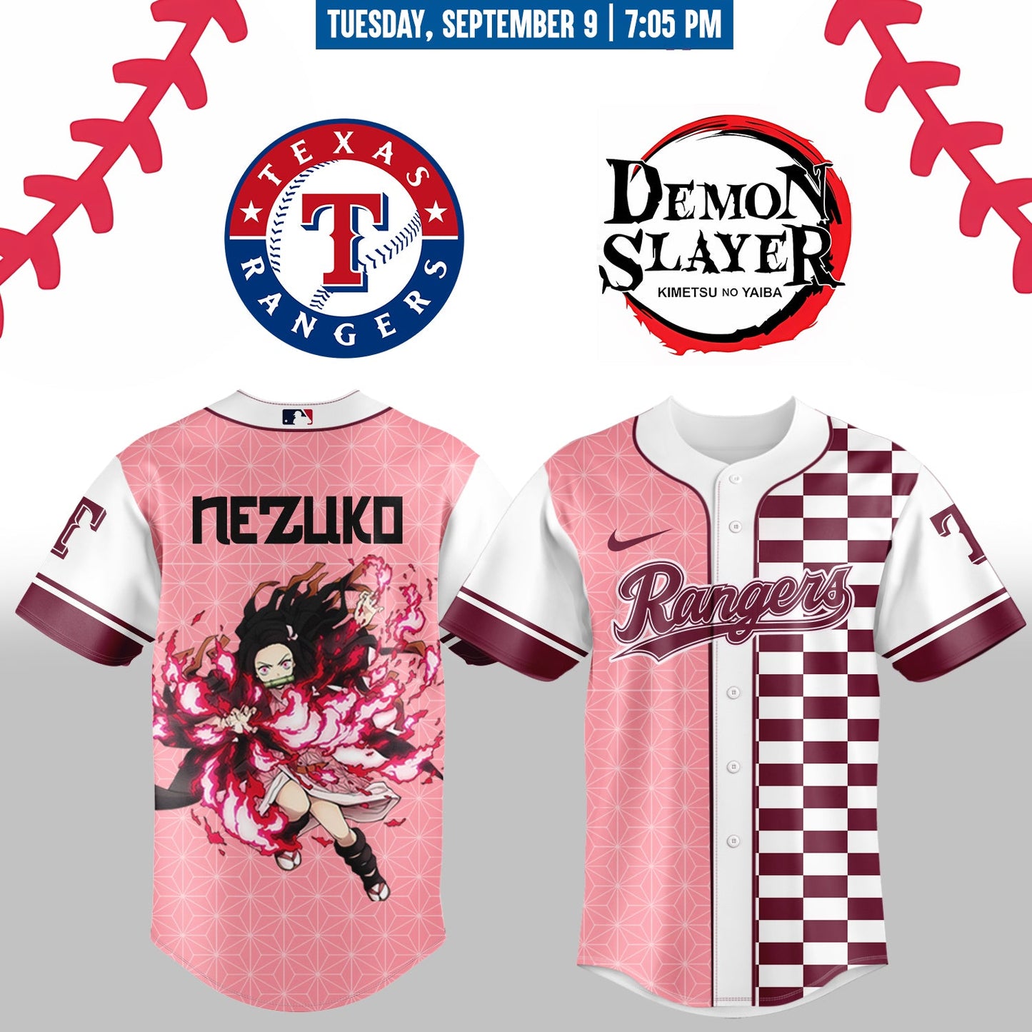 Texas Rangers _ Demon Slayer Jersey 2025