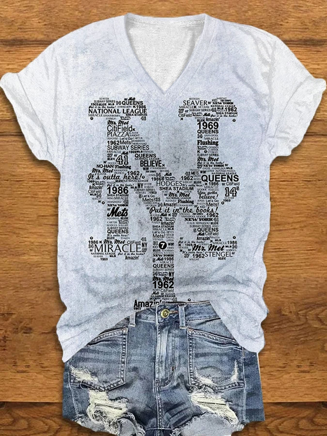 Printed casual short-sleeved t-shirt