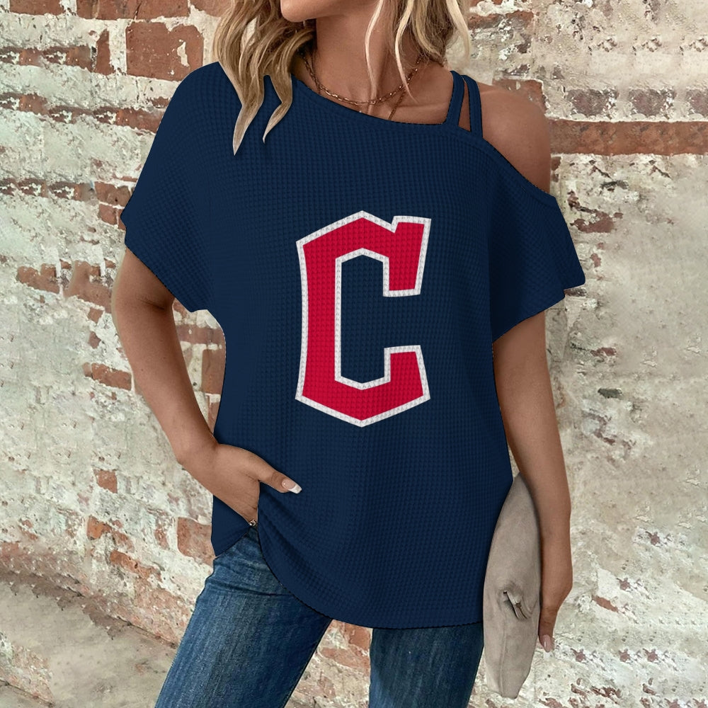 Asymmetrical Neck Short Sleeve T-Shirt