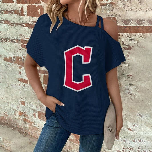 Asymmetrical Neck Short Sleeve T-Shirt