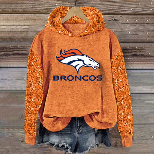 Sequined Sleeves Vintage Hoodie