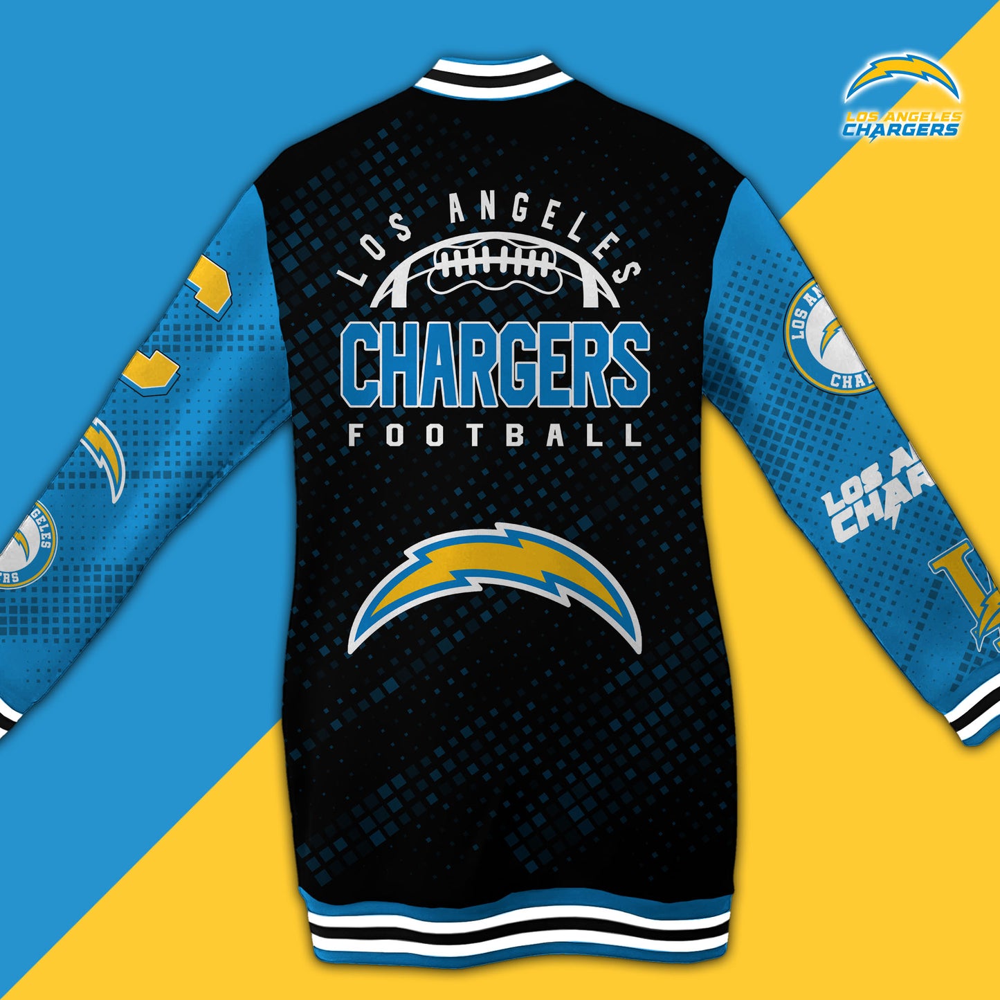 Los Angeles Chargers Limited Edition Button Down Long Sleeve Jacket Dress