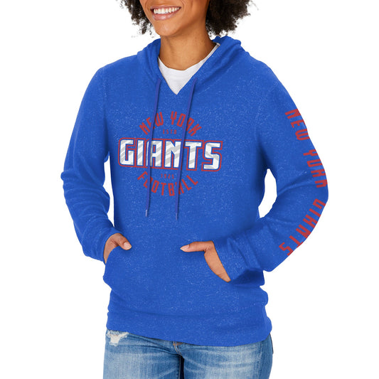 Zubaz NFL Women's New York Giants Marled Soft Pullover Hoodie