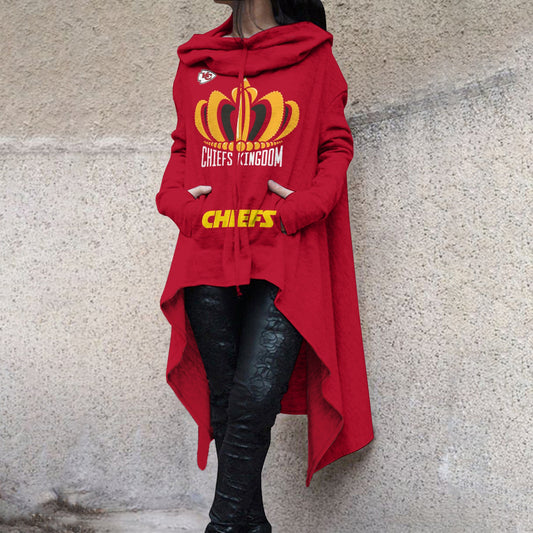 Irregular cape and hooded women's sweater