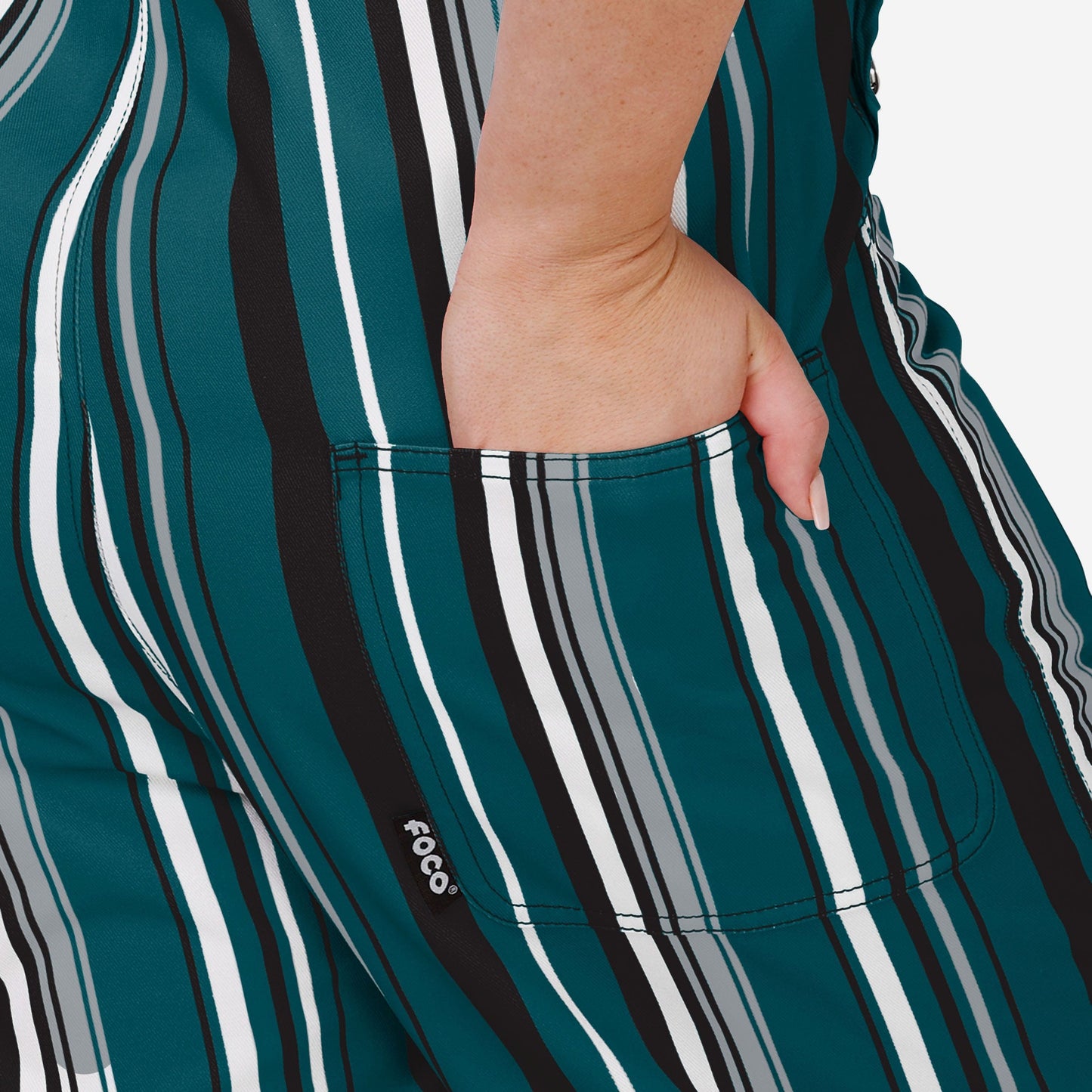 New Womens Hyper Stripe Bib Overalls