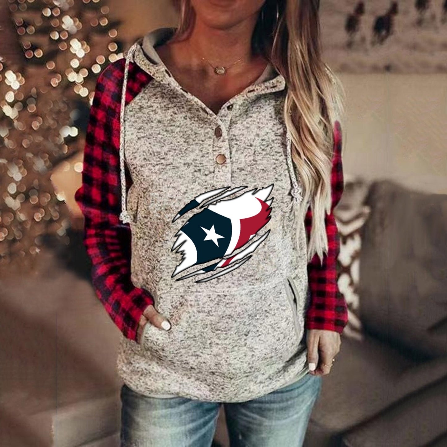 Houston Texans 3D Printed Splicing Hoodie