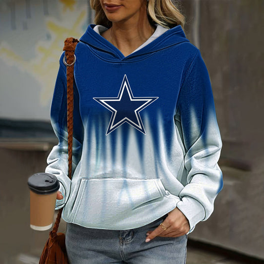 Casual loose contrast printed Hoodie