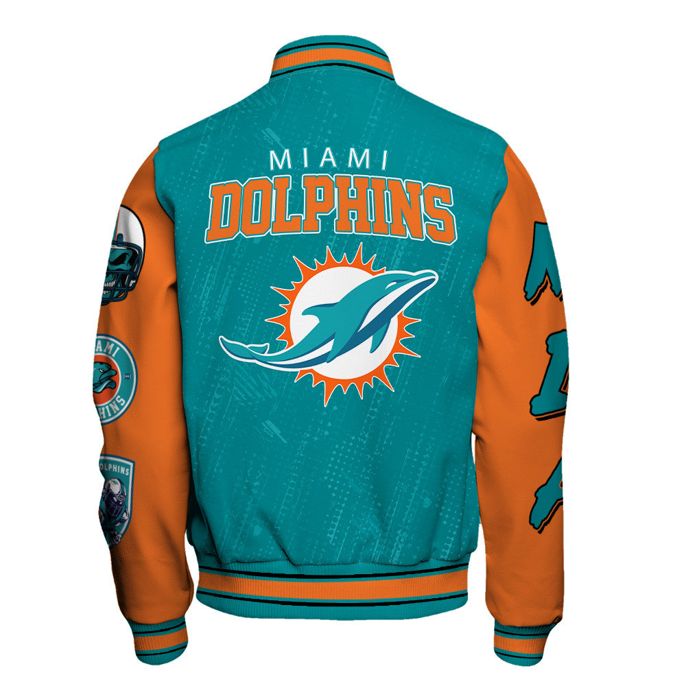 Miami Dolphins National Football League Conquer Every Field Unisex Varsity Jacket