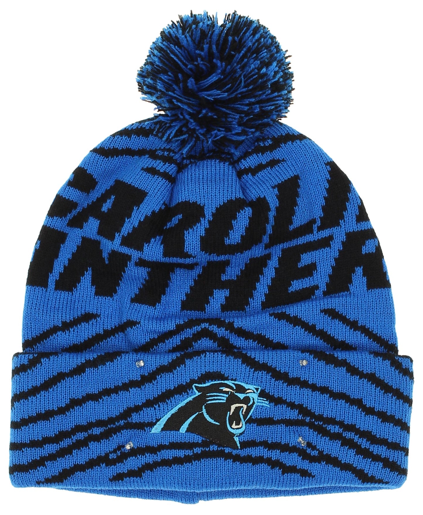 FOCO X Zubaz NFL Collab 3 Pack Glove Scarf & Hat Outdoor Winter Set, Carolina Panthers