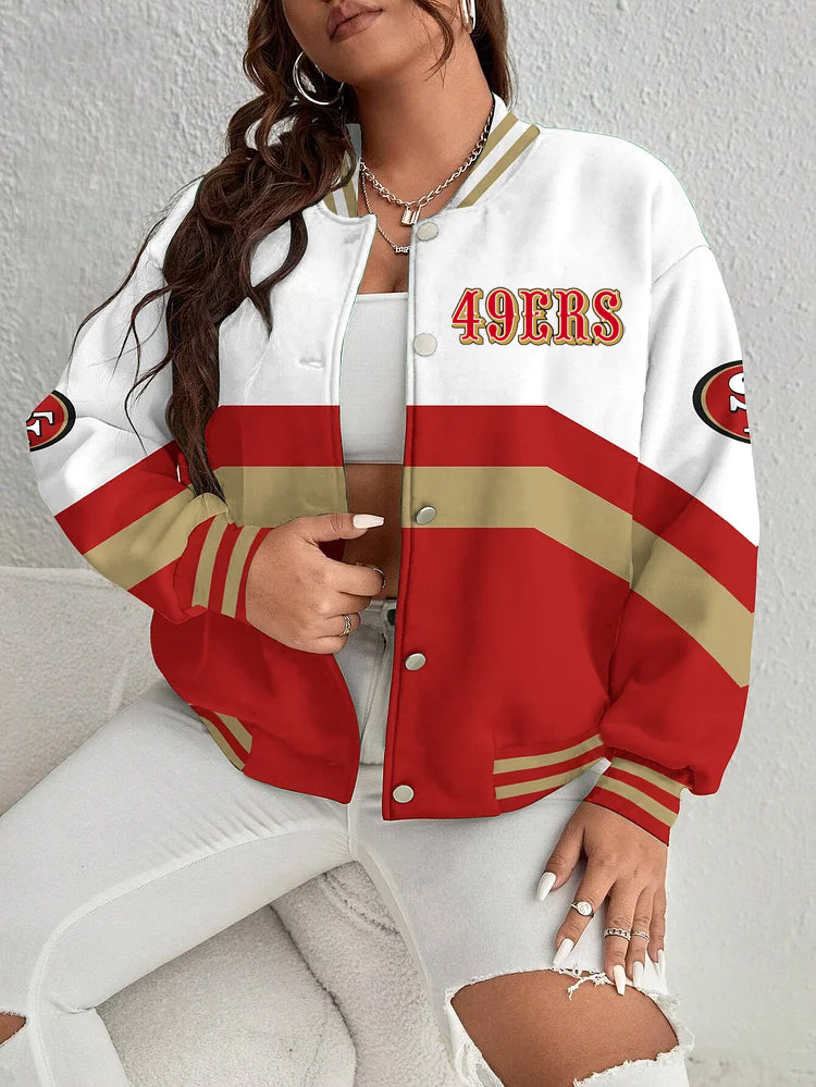 San Francisco 49ers Women's Long Pass Full- Snap Casual Jacket