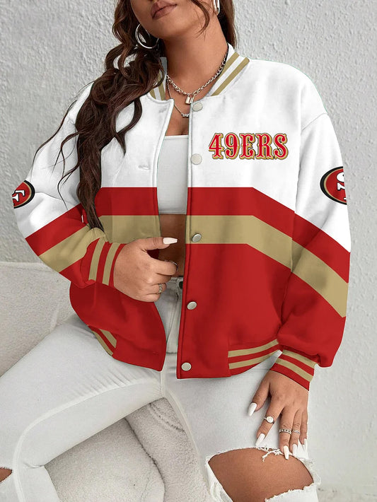 San Francisco 49ers Women's Long Pass Full- Snap Casual Jacket